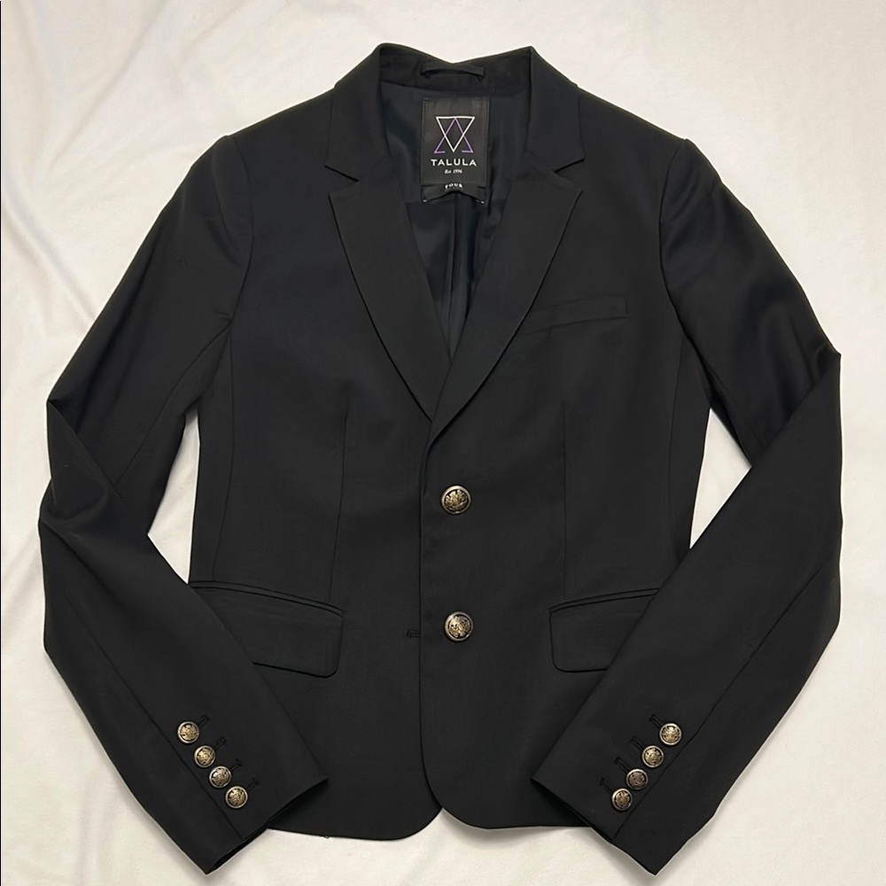 Talula Black Blazer with Gold Buttons